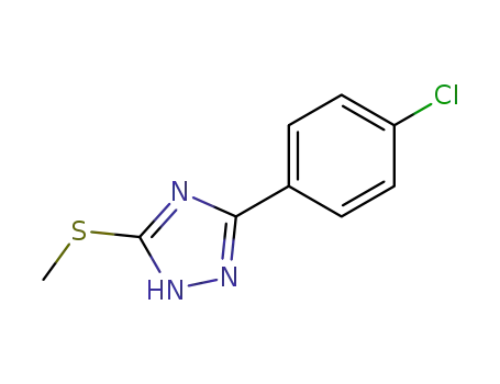Molecular Structure of 57295-49-5 (1H-1,2,4-Triazole, 3-(4-chlorophenyl)-5-(methylthio)-)