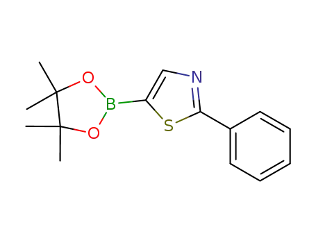 Molecular Structure of 1225053-32-6 (2-phenyl-5-(4,4,5,5-tetraMethyl-1,3,2-dioxaborolan-2-yl)-Thiazole)