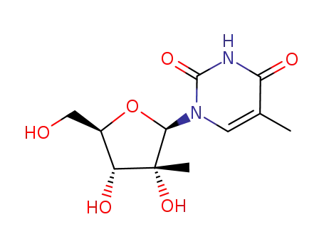 Molecular Structure of 119410-84-3 (5-Methyl-2'-C-methyl-uridine)