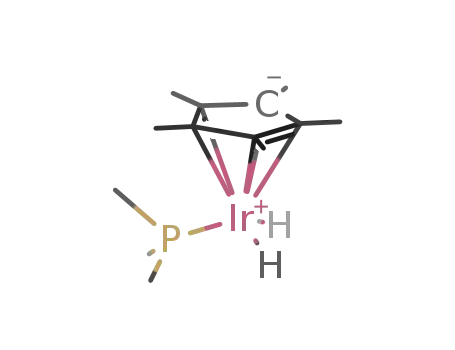 Molecular Structure of 80146-01-6 (pentamethylcyclopentadienyliridium(III) PMe<sub>3</sub> dihydride)