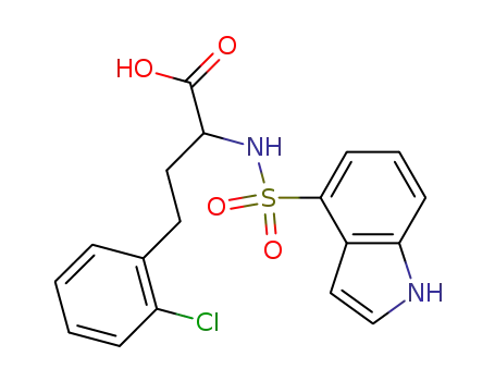 Molecular Structure of 1198055-57-0 (4-(2-chlorophenyl)-2-[(1H-indol-4-ylsulfonyl)amino]butanoic acid)