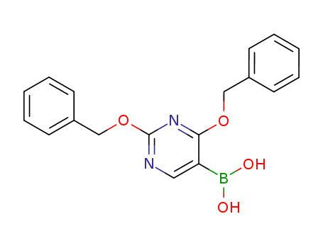 Molecular Structure of 70523-24-9 (2,4-BIS(BENZYLOXY)PYRIMIDINE-5-BORONIC ACID)