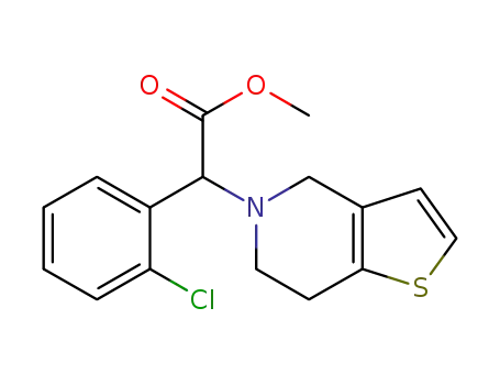 Molecular Structure of 94188-84-8 (methyl 2-(2-chlorophenyl)-2-(9-thia-4-azabicyclo[4.3.0]nona-7,10-dien-4-yl)acetate)