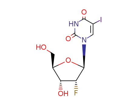 Molecular Structure of 55612-21-0 (5-iodo-1-(2-fluoro-2-deoxyribofuranosyl)uracil)