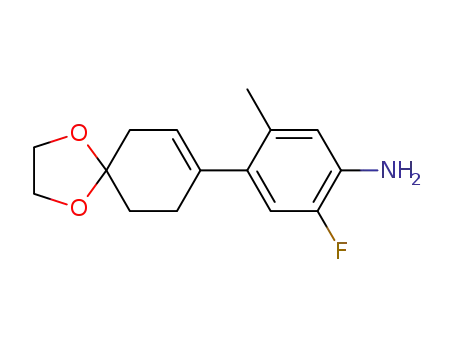 2-fluoro-5-methyl-4-(1,4-dioxaspiro[4.5]dec-7-en-8-yl)aniline