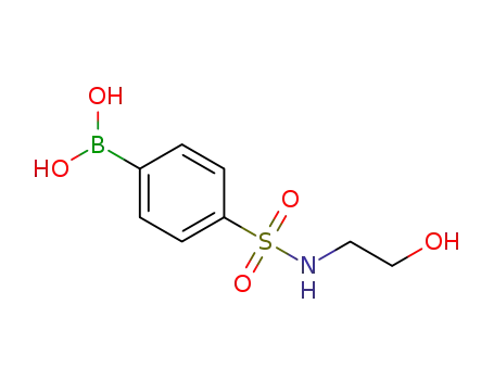 Molecular Structure of 850568-77-3 (4-(2-HYDROXYETHYLSULFAMOYL)PHENYLBORONIC ACID)