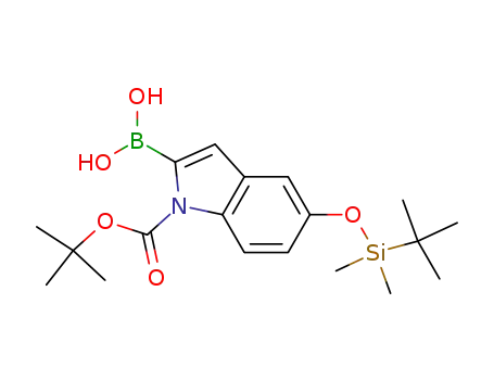 Molecular Structure of 335649-61-1 (5-(TERT-BUTYLDIMETHYLSILYLOXY)-1H-INDOLE-2-BORONIC ACID, N-BOC PROTECTED 98)