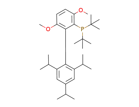 Molecular Structure of 1160861-53-9 (2-(Di-t-butylphosphino)-3,6-dimethoxy-2'-4'-6'-tri-i-propyl-1,1'-biphenyl, min. 98%  t-butylBrettPhos)