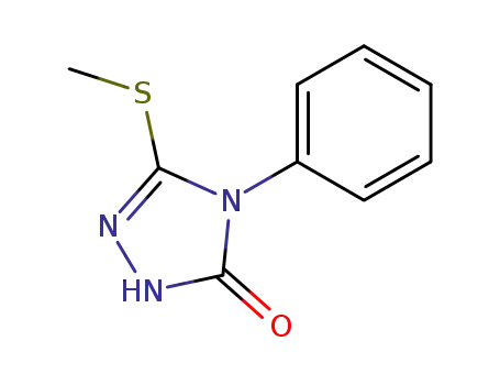 Molecular Structure of 7746-66-9 (5-(methylthio)-4-phenyl-2H-1,2,4-triazol-3(4H)-one)