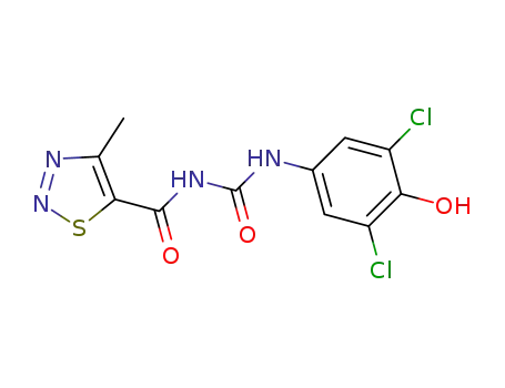Molecular Structure of 1417340-72-7 (1-(3,5-dichloro-4-hydroxyphenyl)-3-[(4-methyl-1,2,3-thiadiazol-5-yl)carbonyl]urea)
