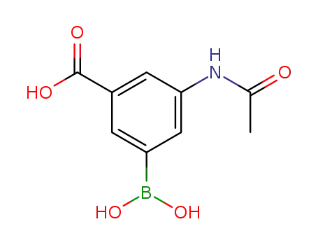 Molecular Structure of 108749-15-1 (3-ACETAMIDO-5-CARBOXYBENZENEBORONIC ACID 98)