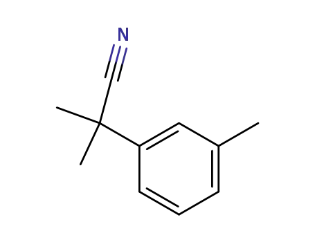 Molecular Structure of 30568-27-5 (2-methyl-2-(3-methylphenyl)propanenitrile)
