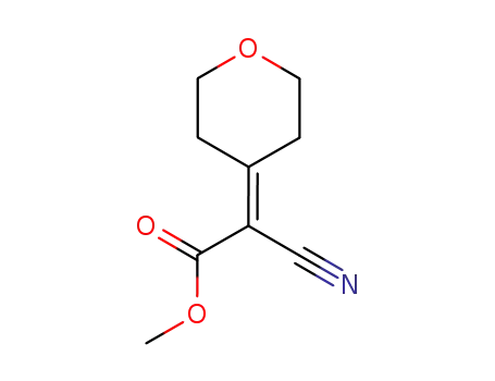 Molecular Structure of 14389-98-1 (Methyl 2-cyano-2-(dihydro-2H-pyran-4(3H)-ylidene)acetate)