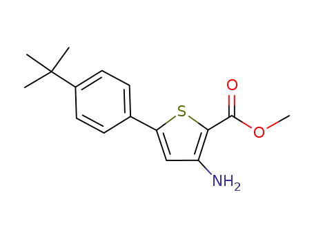 Molecular Structure of 175201-46-4 (METHYL 3-AMINO-5-[4-(TERT-BUTYL)PHENYL]THIOPHENE-2-CARBOXYLATE)