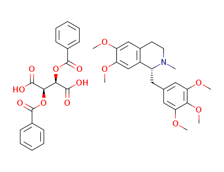 Butanedioic acid, 2,3-bis(benzoyloxy)-, [R-(R*,R*)]-, compd. with (R)-1,2,3,4-tetrahydro-6,7-dimethoxy-2-methyl-1-[(3,4,5-trimethoxyphen yl)methyl]isoquinoline (1:1)