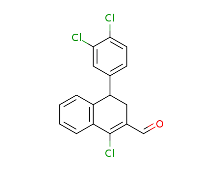 Molecular Structure of 1290541-37-5 (1-chloro-4-(3,4-dichlorophenyl)-3,4-dihydronaphthalene-2-carbaldehyde)