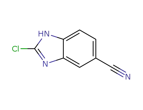 Molecular Structure of 401567-00-8 (1H-Benzimidazole-5-carbonitrile,2-chloro-(9CI))