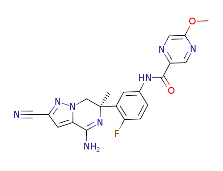 (R)-5-methoxy-pyrazine-2-carboxylic acid [3-(4-amino-2-cyano-6-methyl-6,7-dihydro-pyrazolo[1,5-a]pyrazin-6-yl)-4-fluoro-phenyl]-amide