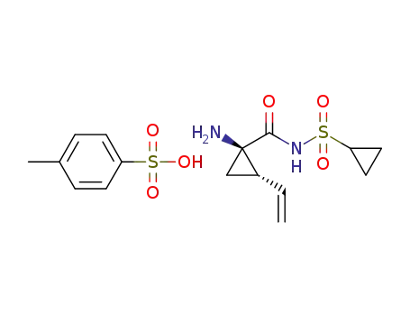 Molecular Structure of 1028252-16-5 (CyclopropanecarboxaMide, 1-aMino-N-(cyclopropylsulfonyl)-2-ethenyl-,(1R,2S)-, 4-Methylbenzenesulfonate(1:1))