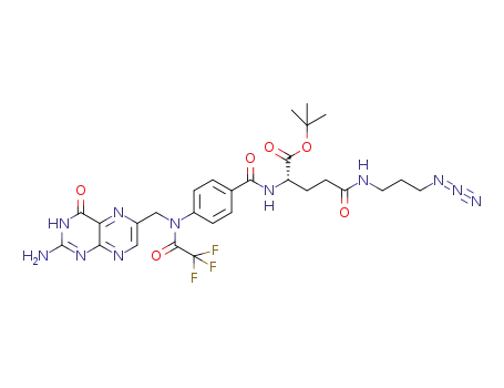 Molecular Structure of 1375540-45-6 ((S)-tert-butyl 2-(4-(N-((2-amino-4-oxo-3,4-dihydropteridin-6-yl)methyl)-2,2,2-trifluoroacetamido)benzamido)-5-((3-azidopropyl)amino)-5-oxopentanoate)