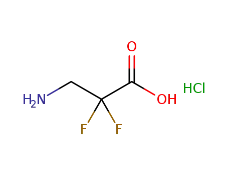 Molecular Structure of 1159825-06-5 (3-Amino-2,2-difluoropropanoic acid hydrochloride)