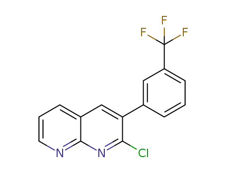 Molecular Structure of 1082349-69-6 (2-chloro-3-[3-(trifluoromethyl)phenyl][1,8]naphthyridine)