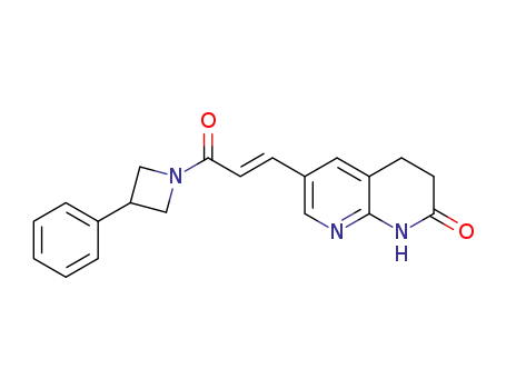 (E)-6-(3-oxo-3-(3-phenylazetidin-1-yl)prop-1-en-1-yl)-3,4-dihydro-1,8-naphthyridin-2(1H)-one