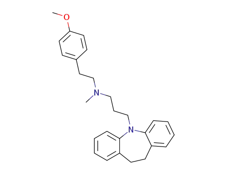 Molecular Structure of 1026480-32-9 (3-(5,6-dihydrobenzo[b][1]benzazepin-11-yl)-N-[2-(4-methoxyphenyl)ethyl]-N-methylpropan-1-amine)