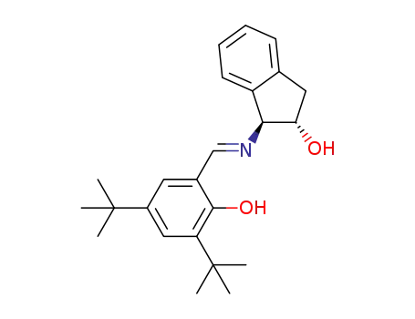 Molecular Structure of 1608504-78-4 ((1S,2S)-1-((E)-(3,5-ditert-butyl-2-hydroxybenzylidene)amino)-2,3-dihydro-1H-inden-2-ol)
