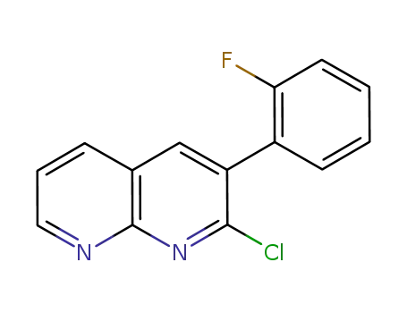 Molecular Structure of 1082475-88-4 (2-chloro-3-(2-fluorophenyl)-1,8-naphthyridine)