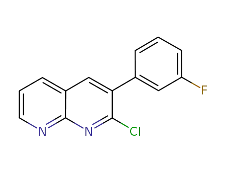 Molecular Structure of 1082349-60-7 (2-chloro-3-(3-fluorophenyl)-1,8-naphthyridine)