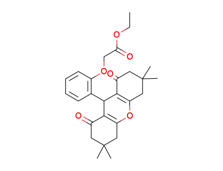 Molecular Structure of 1552309-39-3 (ethyl 2-[2-(3,3,6,6-tetramethyl-1,8-dioxo-2,3,4,5,6,7,8,9-octahydro-1H-xanthen-9-yl)phenoxy]acetate)