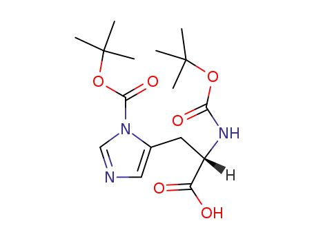 Molecular Structure of 77205-61-9 (L-Histidine, N,3-bis[(1,1-dimethylethoxy)carbonyl]-)