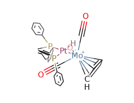Molecular Structure of 189559-57-7 (1,2-bis(diphenylphosphino)ethane hydridoplatinum molybdenum cyclopentadiene (CO)3)