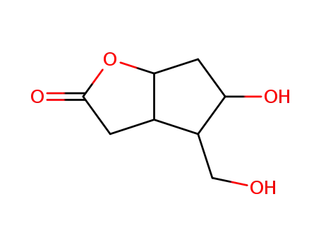 Molecular Structure of 521323-11-5 (2H-Cyclopenta[b]furan-2-one,hexahydro-5-hydroxy-4-(hydroxymethyl)-)