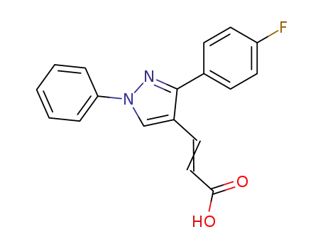 Molecular Structure of 108446-72-6 (3-[3-(4-FLUORO-PHENYL)-1-PHENYL-1H-PYRAZOL-4-YL]-ACRYLIC ACID)