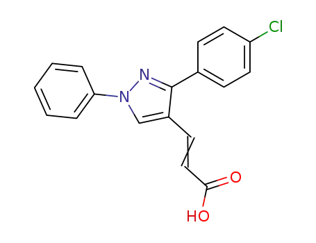 Molecular Structure of 55432-14-9 (3-[3-(4-CHLORO-PHENYL)-1-PHENYL-1H-PYRAZOL-4-YL]-ACRYLIC ACID)