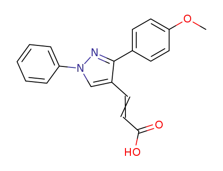Molecular Structure of 108446-75-9 (3-[3-(4-METHOXY-PHENYL)-1-PHENYL-1H-PYRAZOL-4-YL]-ACRYLIC ACID)