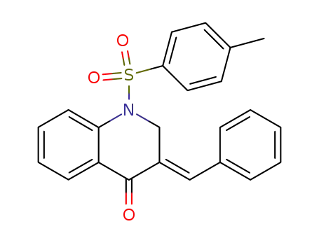 Molecular Structure of 76263-65-5 ((E)-1-((4-Methylphenyl)sulfonyl)-3-(phenylmethylene)-2,3-dihydro-4(1H) -quinolinone)
