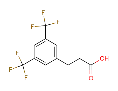 Molecular Structure of 181772-16-7 (3,5-BIS(TRIFLUOROMETHYL)HYDROCINNAMIC ACID)