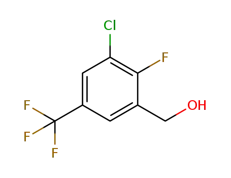 Molecular Structure of 261763-05-7 (3-CHLORO-2-FLUORO-5-(TRIFLUOROMETHYL)BENZYL ALCOHOL)