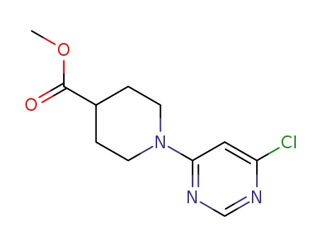 Molecular Structure of 914347-88-9 (1-(6-CHLOROPYRIMIDIN-4-YL)PIPERIDINE-4-CARBOXYLIC ACID METHYL ESTER)