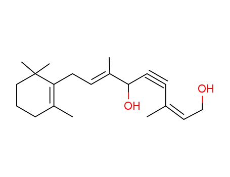 Molecular Structure of 50895-68-6 (2Z,7E-3,7-dimethyl-9-(2,6,6-trimethyl-1-cyclohexen-1-yl)-2,7-nonadiene-4-yne-1,6-diol)