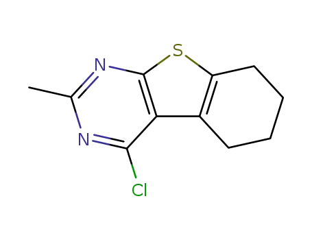 Molecular Structure of 81765-97-1 (4-CHLORO-2-METHYL-5,6,7,8-TETRAHYDRO[1]BENZOTHIENO[2,3-D]PYRIMIDINE)