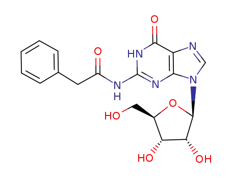 Molecular Structure of 132628-16-1 (N2-Phenylacetyl guanosine)
