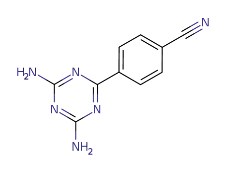 Molecular Structure of 5503-43-5 (Benzonitrile, 4-(4,6-diamino-1,3,5-triazin-2-yl)-)