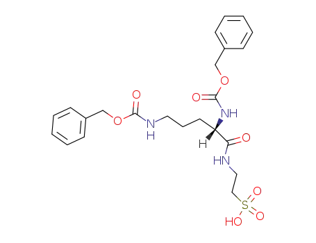 Molecular Structure of 90990-60-6 (N-<N,N'-bis(benzyloxycarbonyl)-L-ornithyl>taurine)
