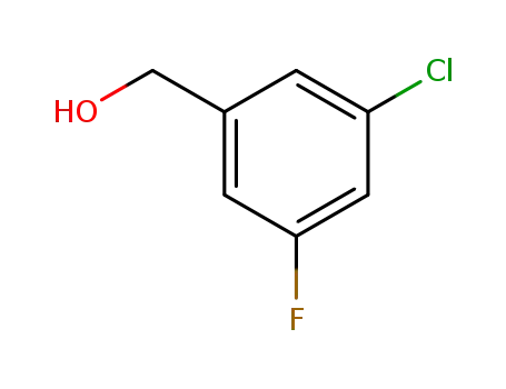 Molecular Structure of 79944-64-2 (3-Chloro-5-fluorobenzyl alcohol)