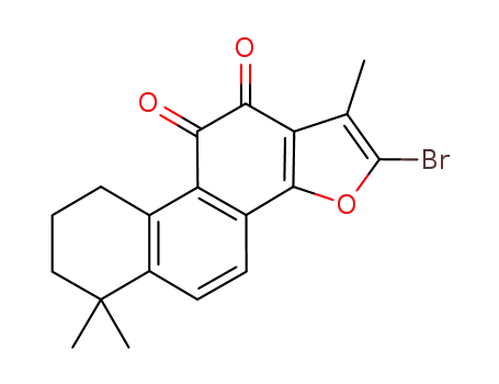 Molecular Structure of 120727-39-1 (2-bromo-10,11-dioxo-1,6,6-trimethyl-6,7,8,9,10,11-hexahydro-phenanthro[1,2-b]furan)