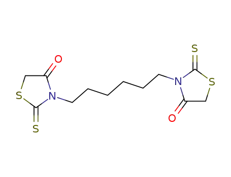 Molecular Structure of 21494-66-6 (3,3-(1,6-Hexanediyl)bis(2-thioxo-4-thiazolidinone))